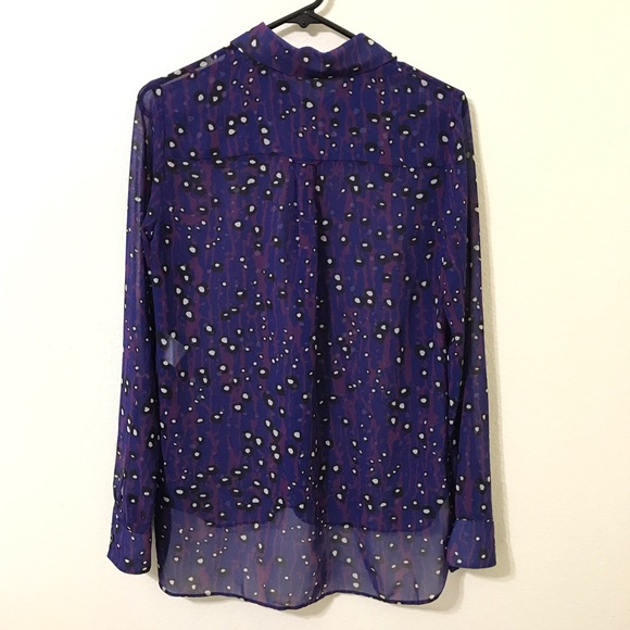 Carven Purple Animal Print Semi Sheer Butt… - Picture 7 of 7